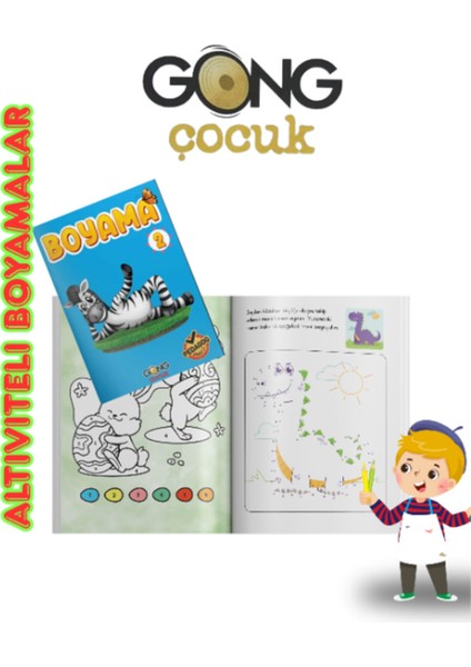 Çocuk 4'lü Aktiviteli Boyama Seti | Pedagog Onaylı | Meb Uyumlu 2024 | Eğitici ve Eğlenceli