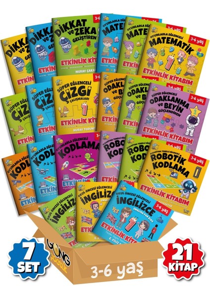 3-6 Yaş Dev Çocuk Etkinlik 21'li Kitap Seti