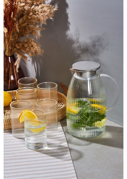 Savio Çizgi 7 Parça Bardak ve Sürahi Set