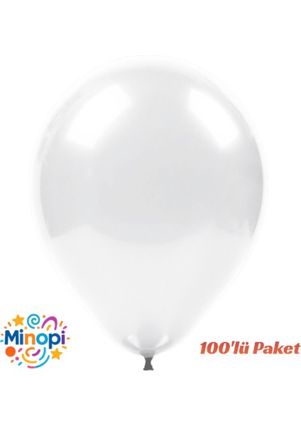 Beyaz Balon Desensiz Renkli Balon Metalik Balon Normal Ebat 100'LÜ Paket