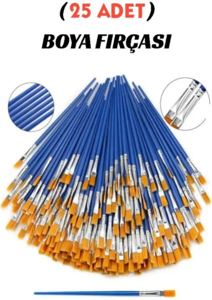 25 Adet Fırça , Sulu Boya, Akrilik Boya, Guaj Boya, Yağlı Boya, Resim Fırçası