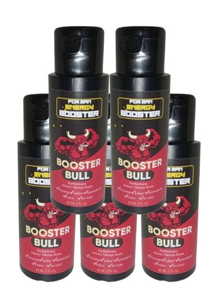 Booster Bull 5'li Paket Erkeklere Özel Kremi 60 ml - 5 Adet 60 ml LSMYN123