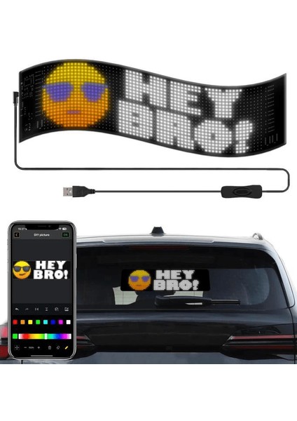 RP937 LED Matrix Panel 16X64CM Telefon Kontrollü Kayar LED Animasyon Aydınlatma - Lisinya fırsatları