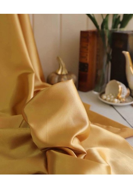 Asetat Saten Dökümlü Kumaş Gold Renktedir modelleri