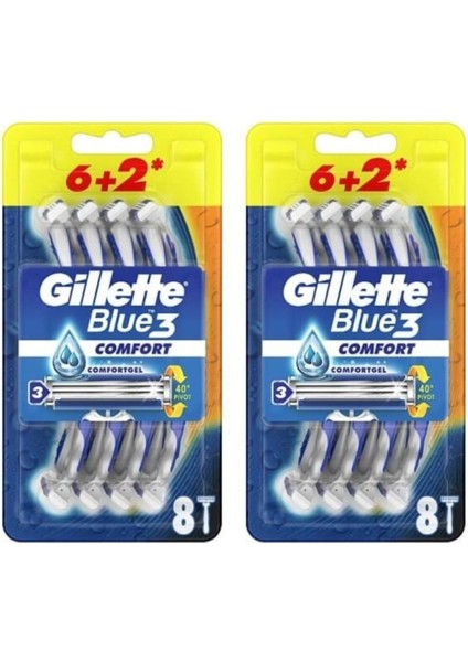 Blue3 Plus Comfort Tıraş Bıçağı - Ergonomik Sap, Kayganlaştırıcı Bant, 16'lı Paket, Hassas Cilt İçin Uygun indirimleri