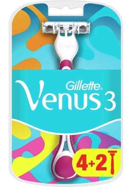 3 Renkli Kadınlar için Tek Kullanımlık Tıraş Bıçağı - Pürüzsüz Kayma ve Az Tahriş, 6'lı Paket fiyatları