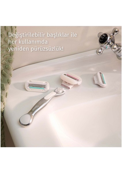 ComfortGlide Sugarberry Kadın Tıraş Makinesi 5 Bıçaklı Jel Barlı Ergonomik Sap 1 Yedek Başlık