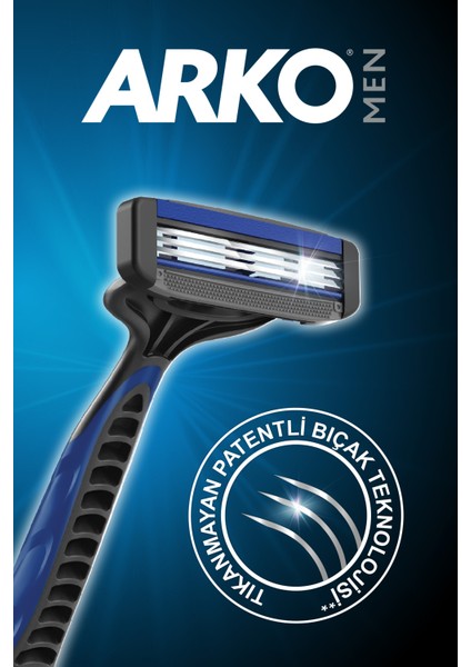 3 Bıçaklı Tıraş Bıçağı - Krom Kaplama, Oynar Başlık, 3'lü Paket, Ergonomik Tasarım, Uzun Ömürlü indirimleri