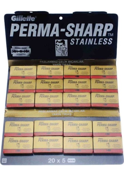 Perma-Sharp Paslanmaz Çelik Tıraş Bıçağı - Erkekler için 20'li Paket, Hassas Ciltler için Uygun fiyatları
