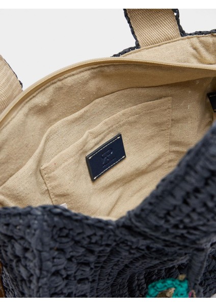 Hasır Efektli Çapraz Askılı Tote Çanta fırsatları