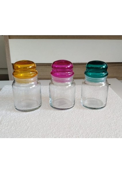 La V Vakumlu Renkli Kapak Cam 3'lü Kavanoz Seti 290 cc fiyatları