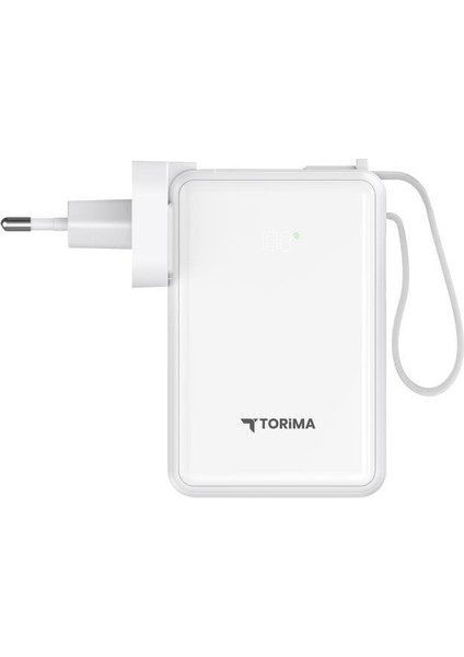 TRM-1017 Beyaz 10000 Mah Type-C Giriş ve Çıkışlı Taşınabilir 22,5 W Hızlı Şarj Dijital Göstergeli Powerbank fırsatları