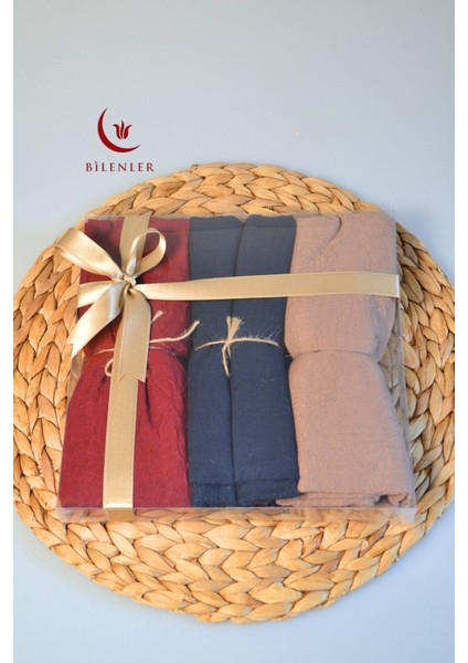 Bambu Kraş Şal – 75X210 cm | Nefes Alabilir, Terletmez, Tok Duruşlu Mevsimlik Kumaş (3'lü Kutu)