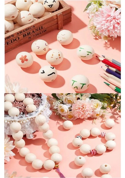 Natural Ahşap Boncuk 8 mm 100 Adet Tahta Boncuk El Işi Okul Öncesi Kreş Anasınıfı Proje Tasarım fiyatları