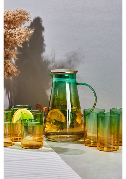 Savio Şeffaf Color 7 Parça Bardak ve Sürahi Set fiyatları