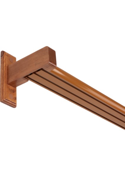 Napoli Ahşap Başlıklı 3 Kanallı Alüminyum Dekoratif Ray Korniş Modern Rustik fiyatları