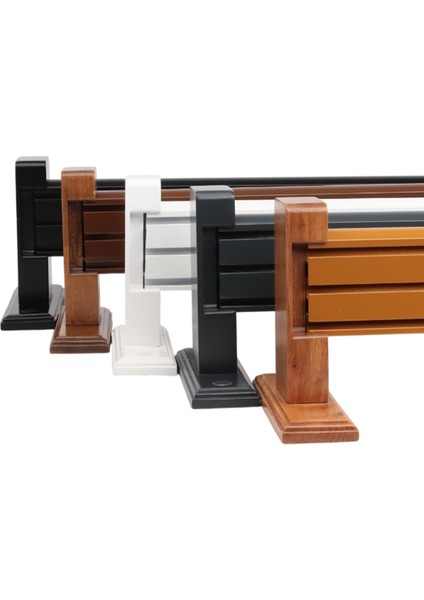 Napoli Ahşap Başlıklı 3 Kanallı Alüminyum Dekoratif Ray Korniş Modern Rustik