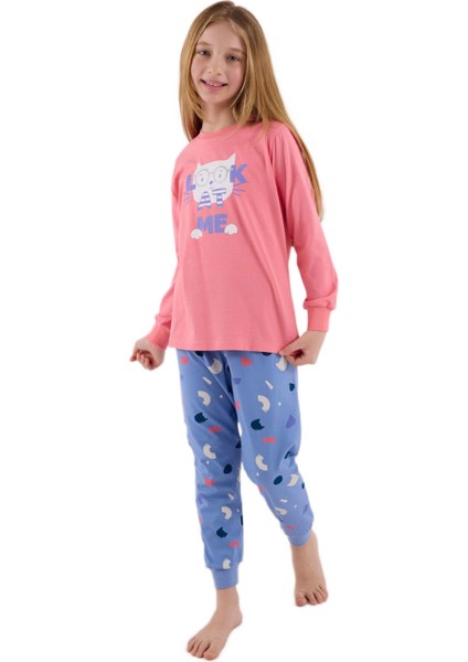 Kız Çocuk Pembe Pijama Takım 3696-2 fiyatları