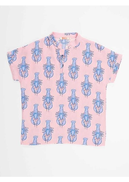 Istakoz Erkek Çocuk Pembe Kısa Kol Yazlık Gömlek modelleri