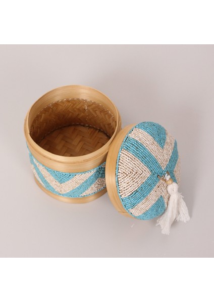 Mylamp Bali Boncuklu Bambu Saklama Kutusu M 15X17 cm modelleri