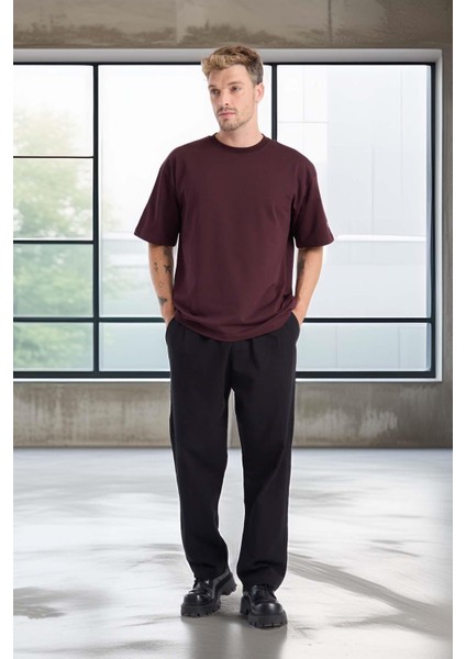 Bergman Keten Görünümlü Pamuklu Flamlı Rahat Kalıp Pileli Erkek Pantolon - Siyah indirimleri