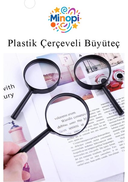Plastik Çerçeve Saplı Büyüteç Mercek Deney Malzemesi - 40 mm fiyatları