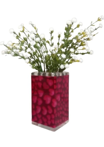 2 Adet Vazo Dahil,vazoda Çiçek,beyaz Yapay Çiçek,vazo Dekoratif Kalpli 7X7X17CM indirimleri