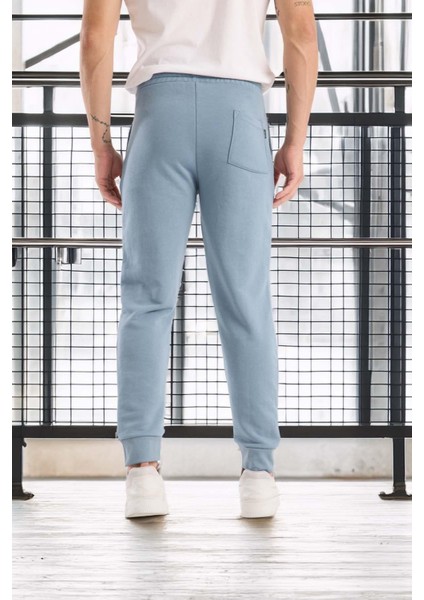 Spike Diagonal 3 Iplik Manşet Paça Erkek Pantolon Eşofman Altı - Soğuk Mavi fırsatları