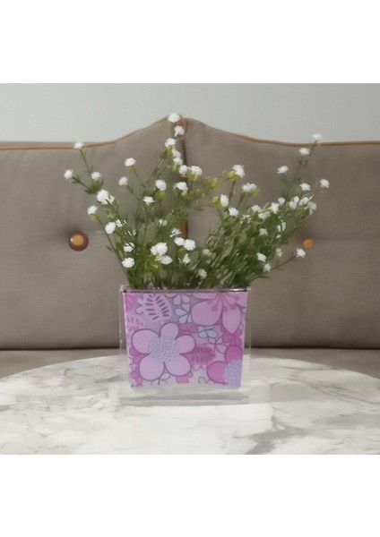 2 Adet Vazo Dahil,vazoda Çiçek,beyaz Yapay Çiçek,vazo Dekoratif Pembe Çiçekli 10X15X3CM fiyatları