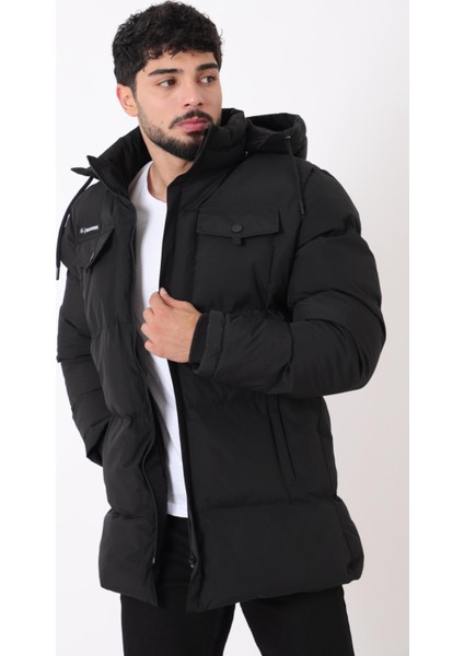 Göğüs Cepli Içi Kürklü Uzun Şişme Mont Pldp 2957_50456