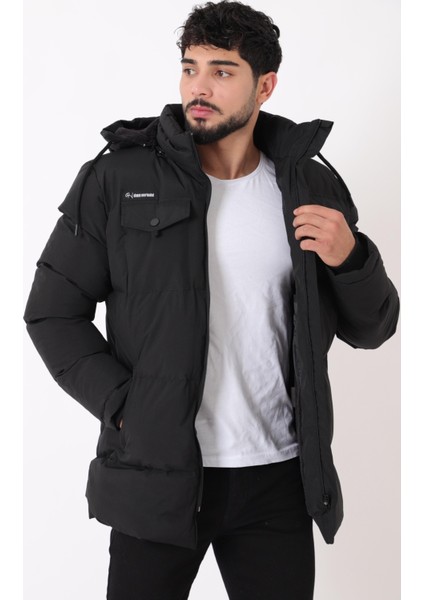 Göğüs Cepli Içi Kürklü Uzun Şişme Mont Pldp 2957_50456 fiyatları