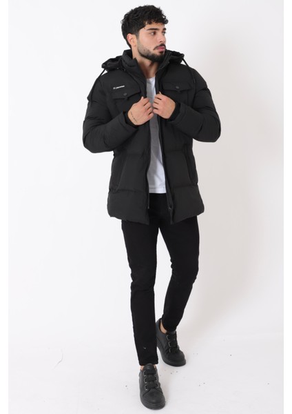 Göğüs Cepli Içi Kürklü Uzun Şişme Mont Pldp 2957_50456 fırsatları