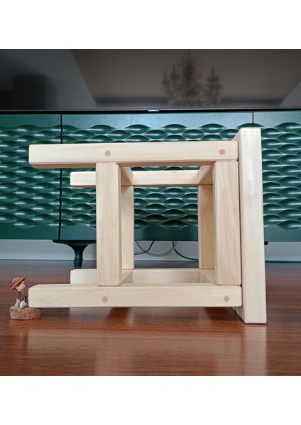 Doğal Ahşap Tabure, Ham, Zımparalanmış, Cilasız, Kare 32CMX32CMX40CM modelleri