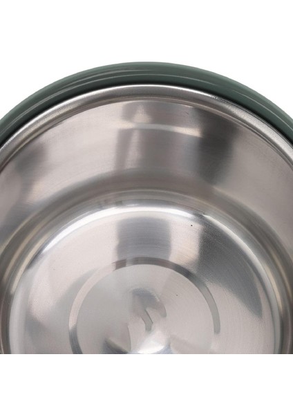 Çift Katlı Taşıma Kulplu Paslanmaz Çelik Yuvarlak Beslenme Kabı 1600 ml (T0135) Haki indirimleri