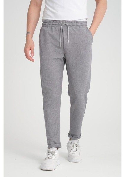 Premium Oxford Örme Regular Fit Duble Paça Erkek Pantolon- Gri