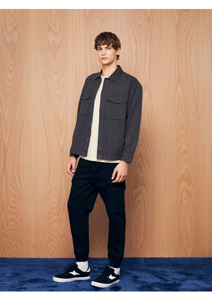 Xsıde Siyah Standart Kalıp Erkek Kargo Pantolon