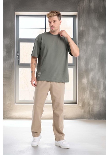 Bergman Keten Görünümlü Pamuklu Flamlı Rahat Kalıp Pileli Erkek Pantolon - Kum Beji indirimleri