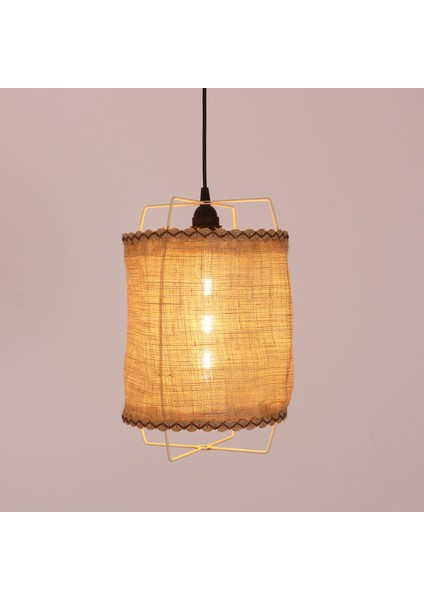 Mylamp Cappadocia Doğal Jüt Krem Barlı Avize 25X35 cm modelleri