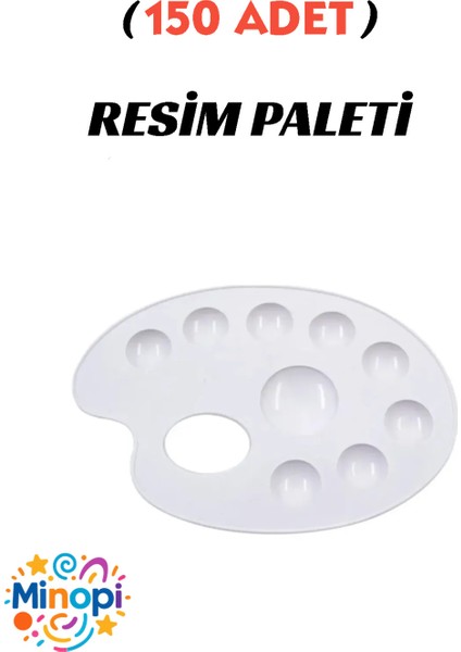 150 Adet Boyama Paleti Resim Paleti Ressam Paleti Plastk 9 Gözlü Boya Paleti