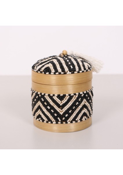 Mylamp Bali Boncuklu Bambu Saklama Kutusu S 12X14 cm