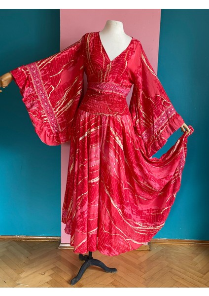 Ipek Yaldızlı Palazzo Pantolon & Bağlamalı Üst Takım – Bohem Şık Tasarım