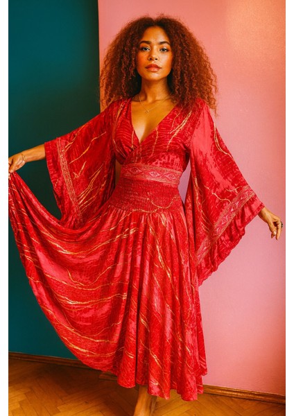 Ipek Yaldızlı Palazzo Pantolon & Bağlamalı Üst Takım – Bohem Şık Tasarım fırsatları