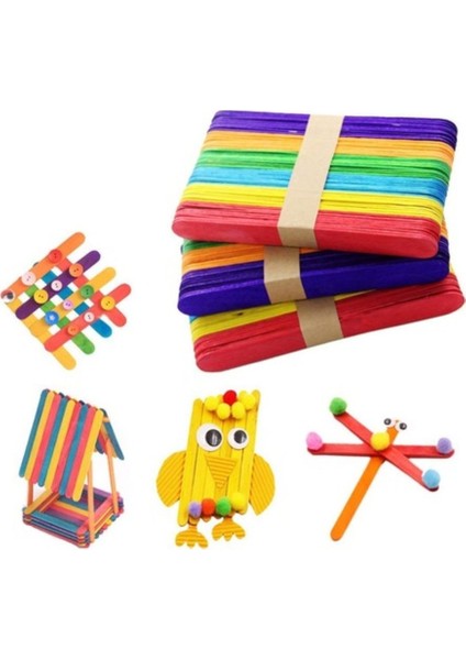 30 Paket Renkli Ince Dil Çubuğu Paketi 50'li Abeslang Tahta Dil Çubuğu - Ağda Spatulası indirimleri