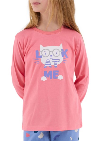 Kız Çocuk Pembe Pijama Takım 3696-2 modelleri