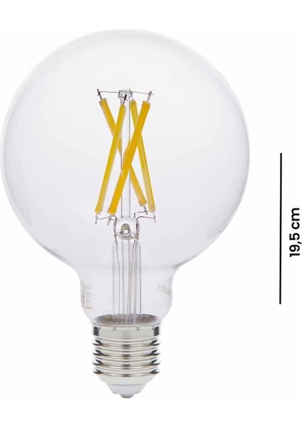 Dim Edilebilir Filament 806Lm Şeffaf Ampul 7/60 W G93 E27 - 2700K Sarı Işık fırsatları
