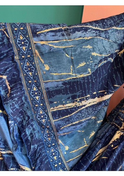 Ipek Yaldızlı Palazzo Pantolon & Bağlamalı Üst Takım – Bohem Şık Tasarım indirimleri