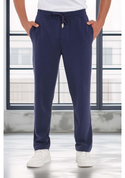 Scuba Modal Kumaş Relaxed Fit Erkek Eşofman Altı Pantolon - Lacivert fiyatları