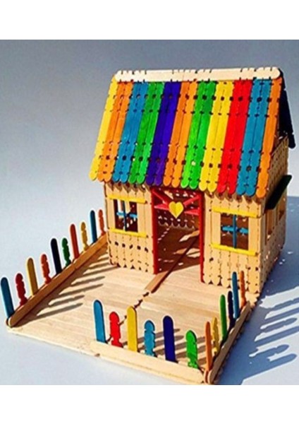 40 Paket Renkli Geçmeli Dil Çubuğu Paketi 50'li Tırtıklı Geçirmeli Eklemeli Dondurma Çubuğu fiyatları