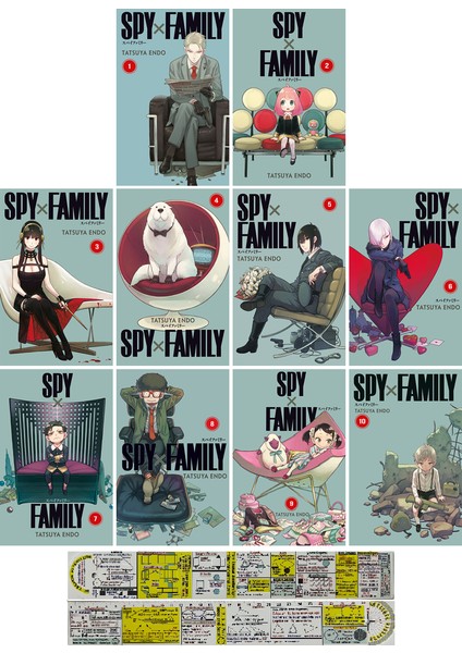 Spy x Family 1-2-3-4-5-6-7-8-9-10. Ciltler Manga Seti + Mat. Öğreten Cetvel