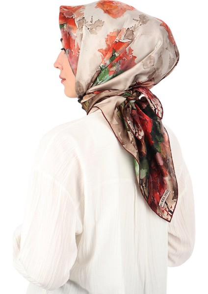 Bordo Kamelya Desen Sura Ipek Eşarp fiyatları